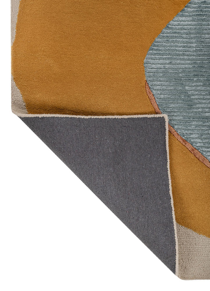 joy blue wool and viscose hand tufted Rug - Perspective