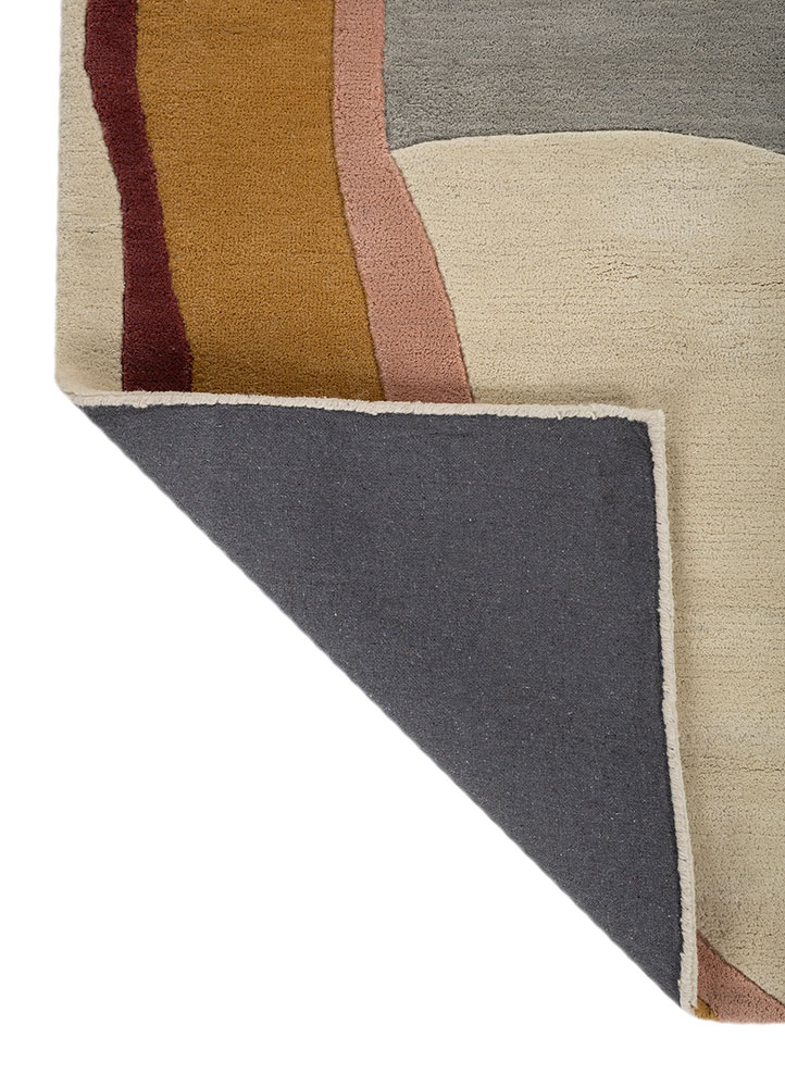 joy gold wool hand tufted Rug - Perspective