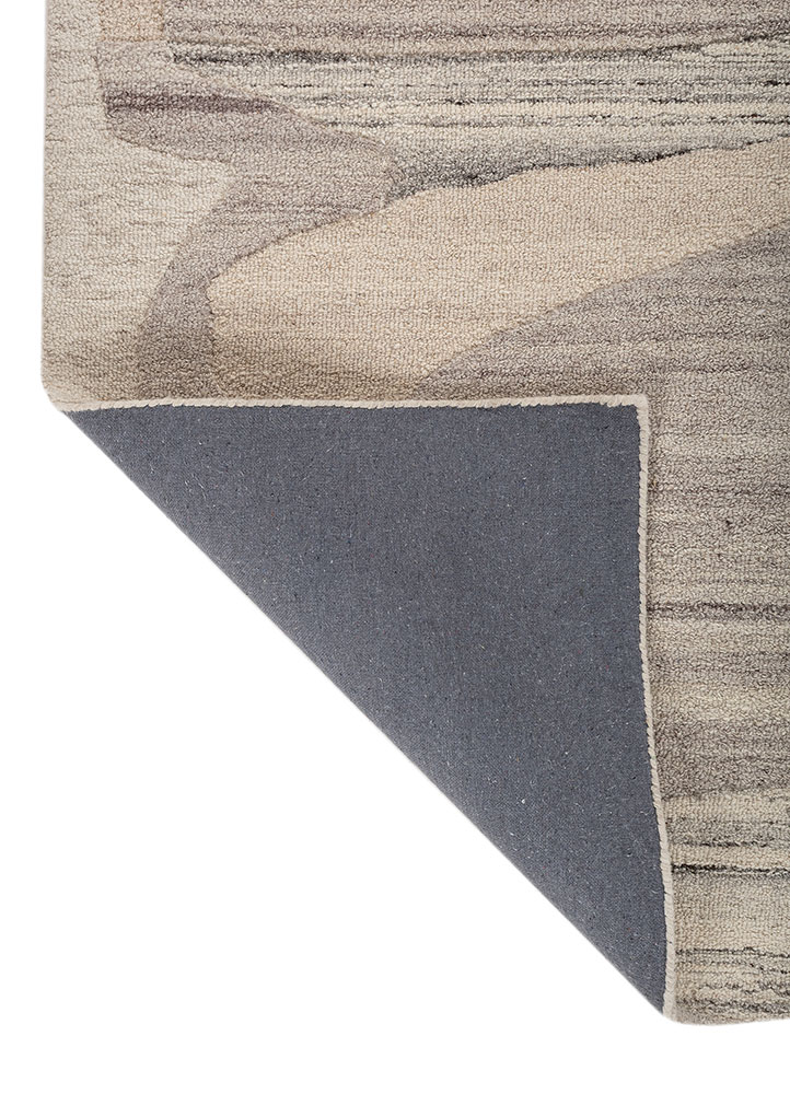 modo grey and black wool hand tufted Rug - Perspective