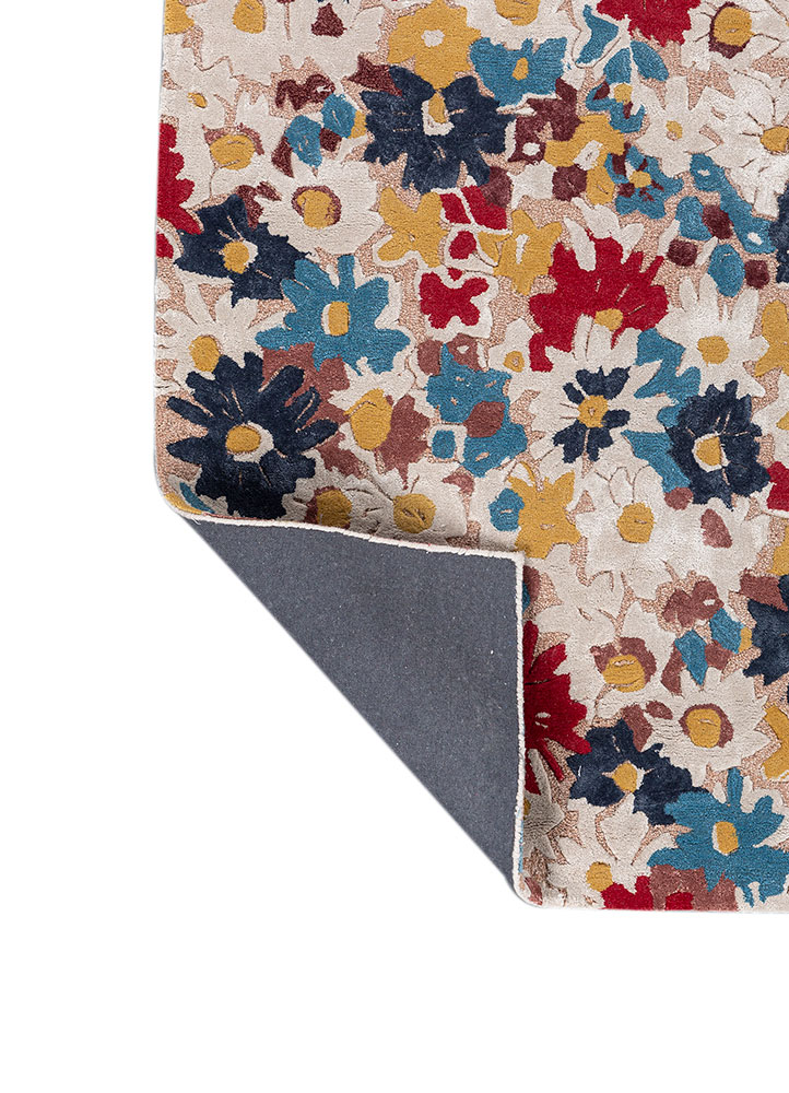 hacienda red and orange wool and viscose hand tufted Rug - Perspective
