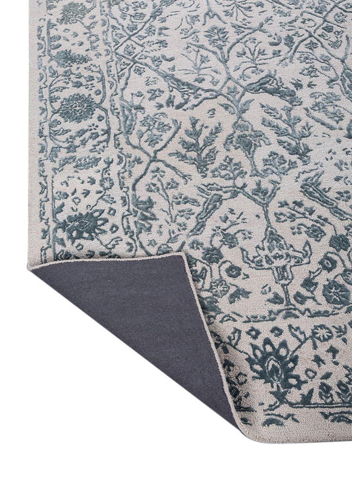 mythos ivory wool and viscose hand tufted Rug - Perspective