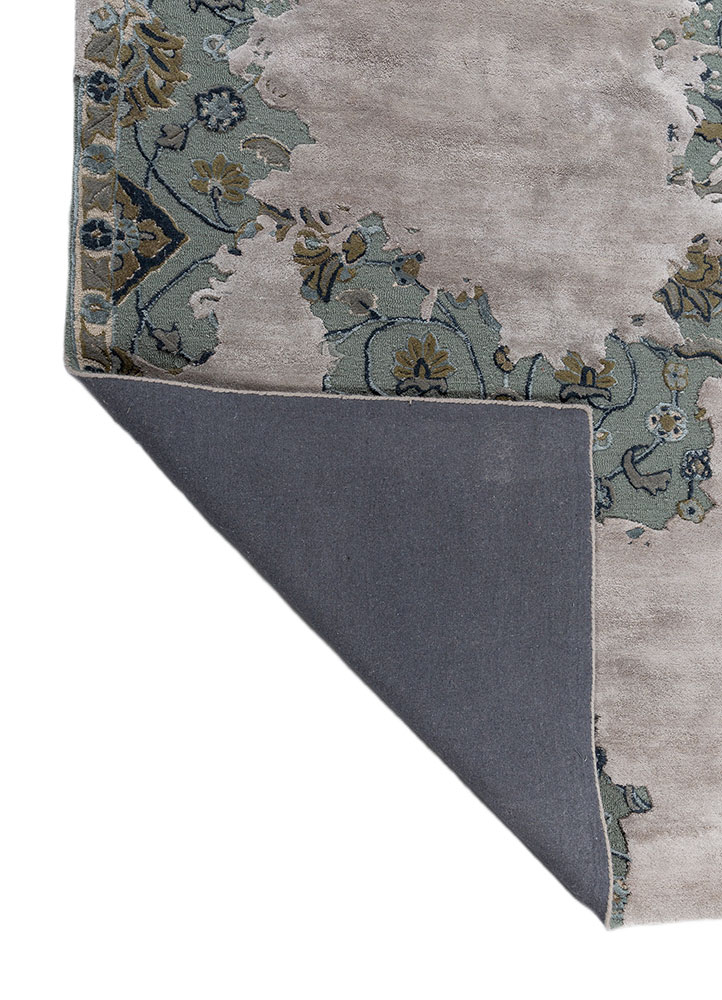 mythos grey and black wool and viscose hand tufted Rug - Perspective