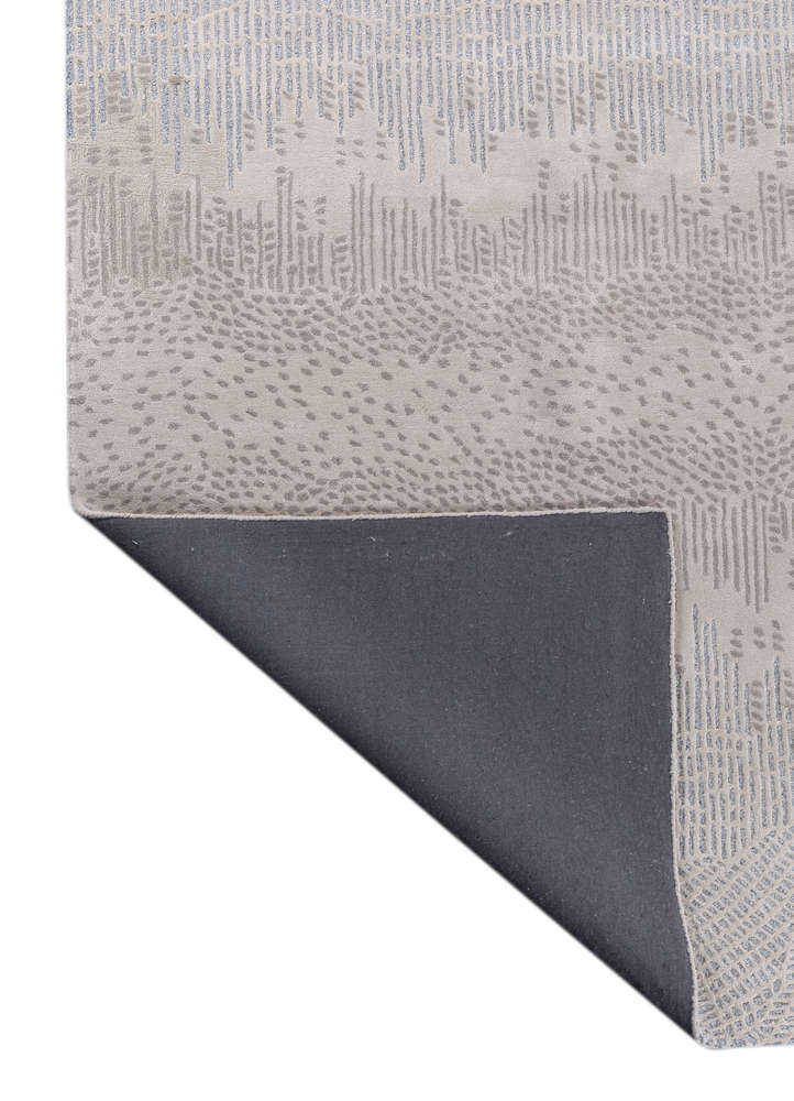 white noise ivory wool and viscose hand tufted Rug - Perspective