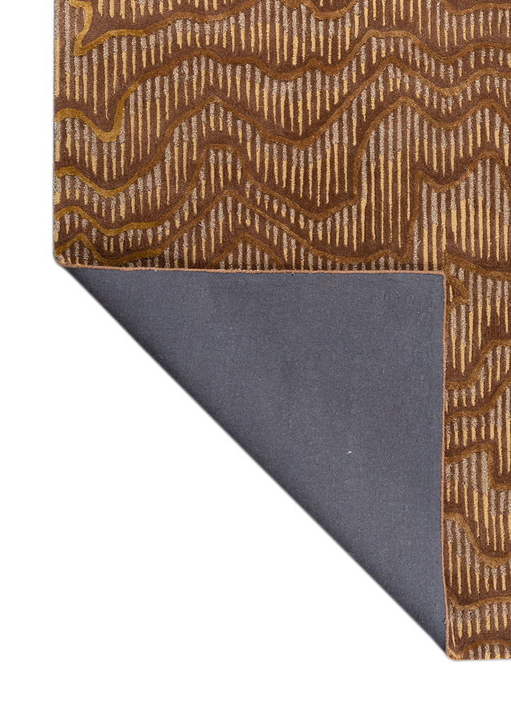 white noise red and orange wool and viscose hand tufted Rug - Perspective