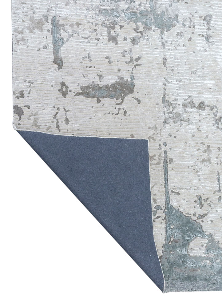 white noise ivory wool and viscose hand tufted Rug - Perspective