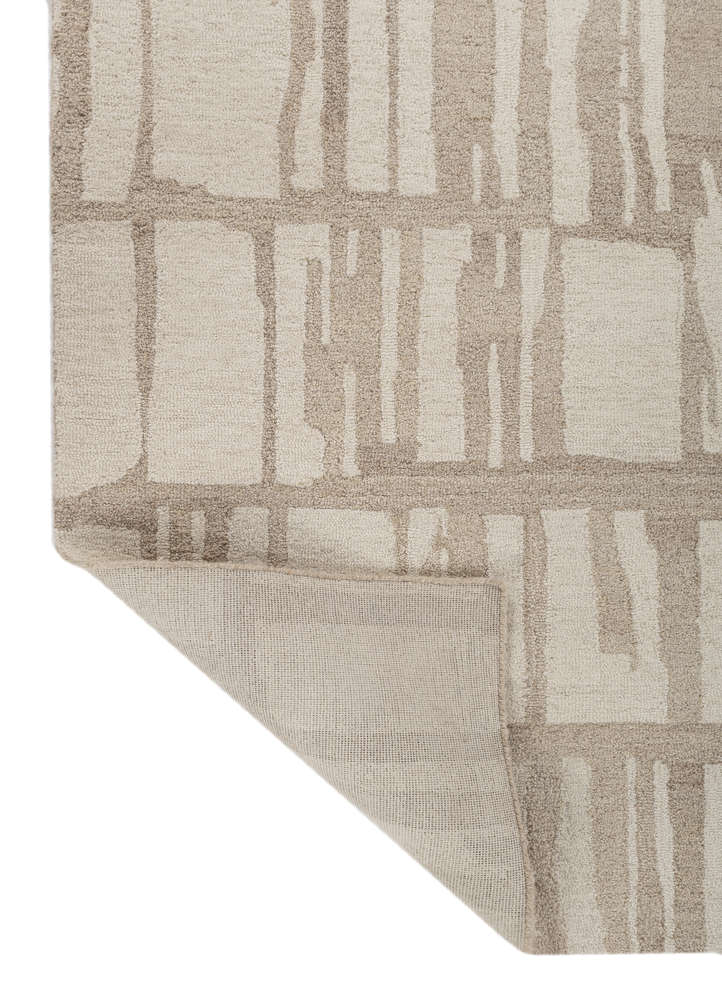 aprezo beige and brown wool hand tufted Rug - Perspective