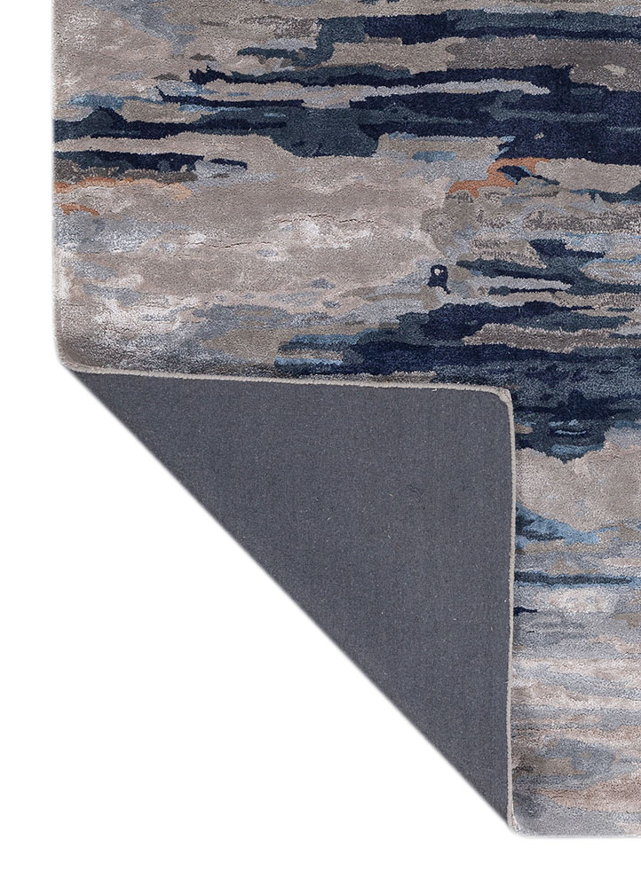 genesis grey and black wool and viscose hand tufted Rug - Perspective