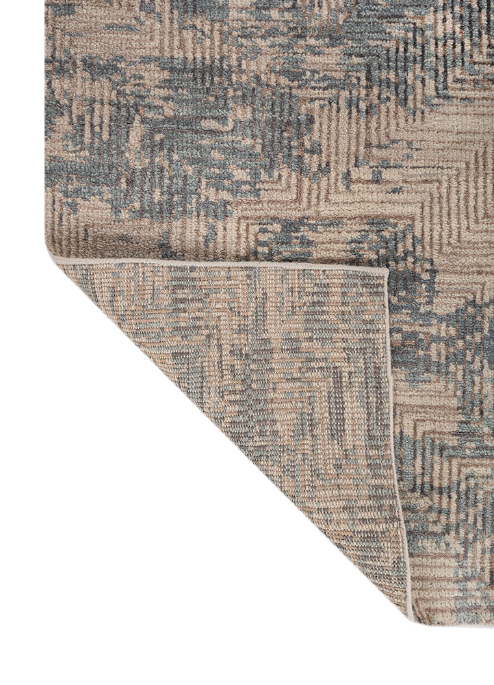 uvenuti beige and brown wool and bamboo silk hand knotted Rug - Perspective