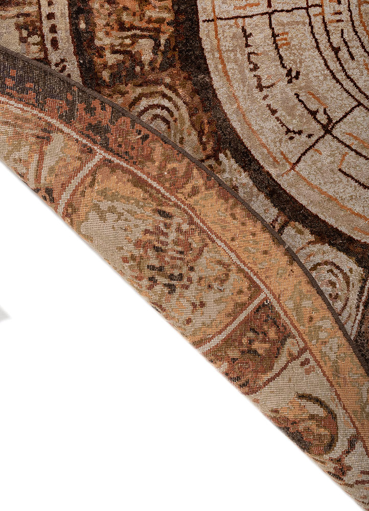 whispers of the desert red and orange wool and bamboo silk hand knotted Rug - Perspective