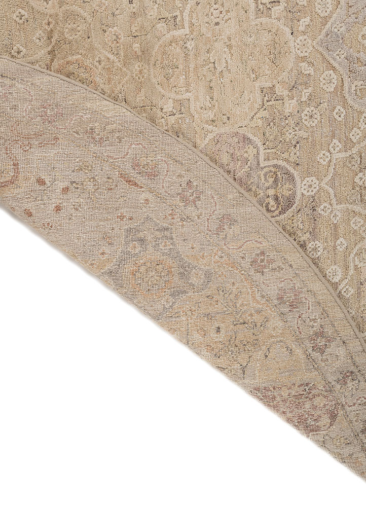 viscaya beige and brown afghan wool and silk hand knotted Rug - Perspective