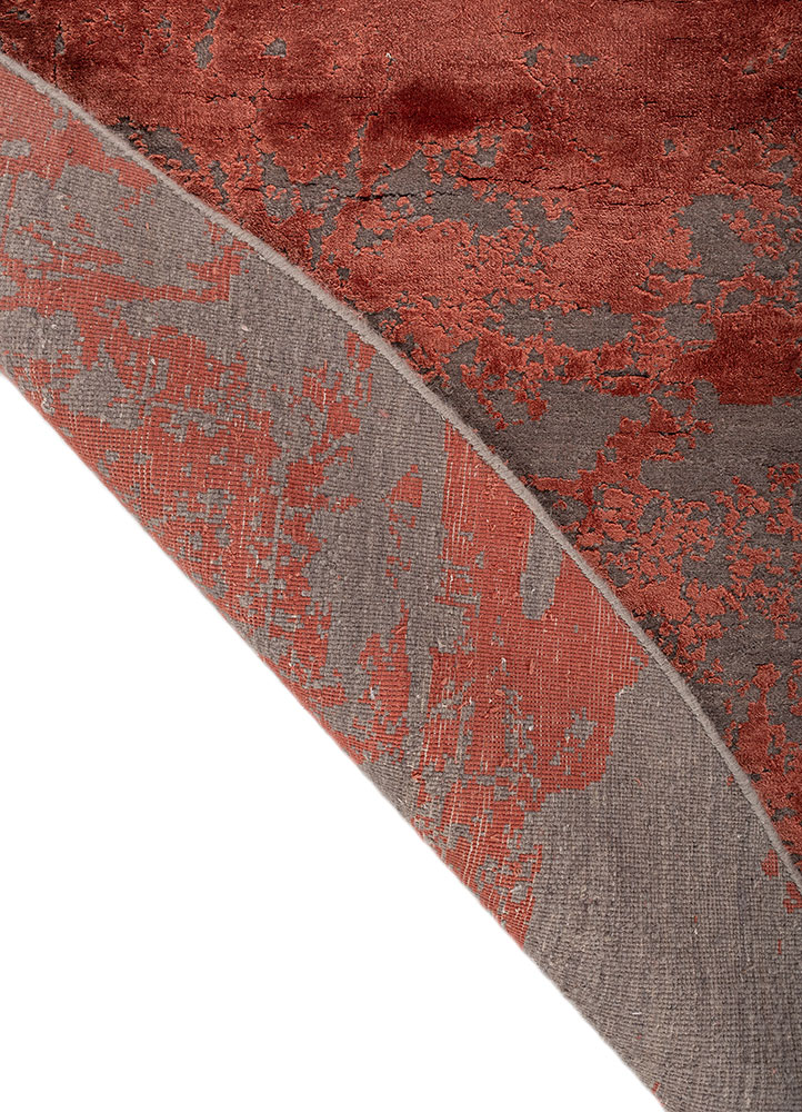 project error by kavi grey and black wool and bamboo silk hand knotted Rug - Perspective