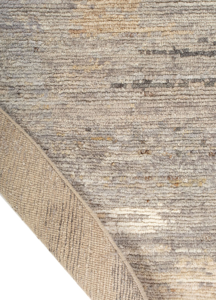 entropy ivory wool hand knotted Rug - Perspective