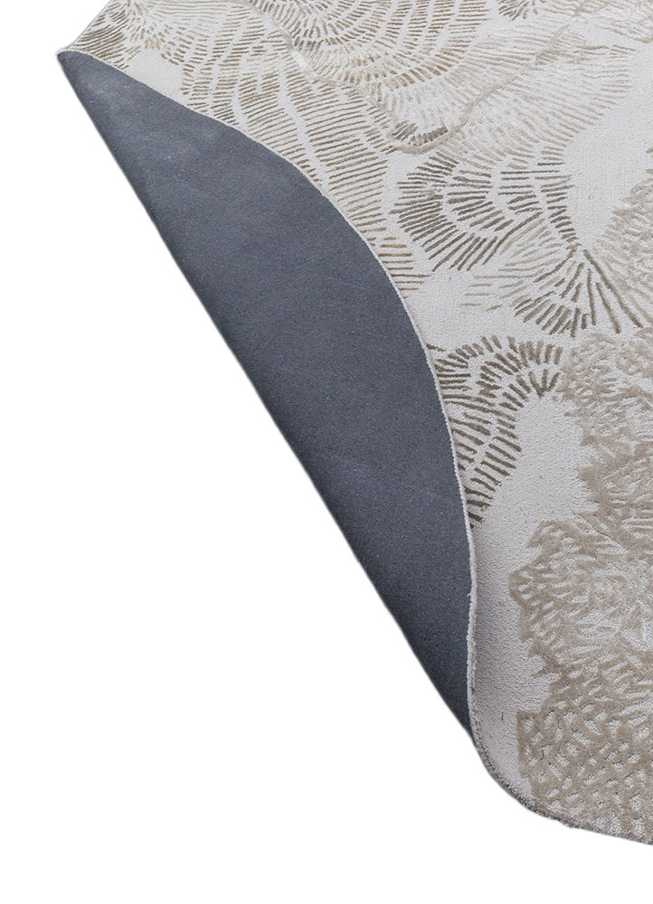 white noise ivory wool and viscose hand tufted Rug - Perspective
