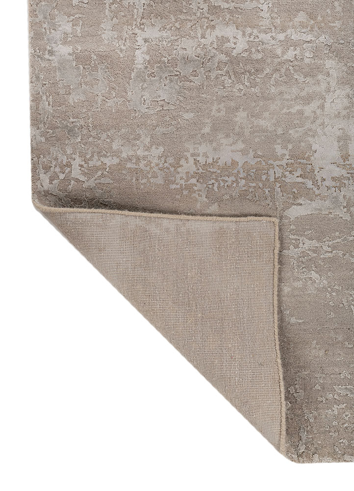 chaos theory by kavi grey and black wool and bamboo silk hand knotted Rug - Perspective
