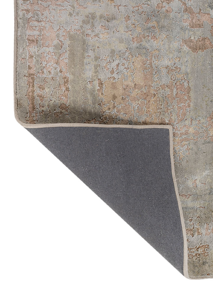 aprezo ivory wool and bamboo silk hand knotted Rug - Perspective