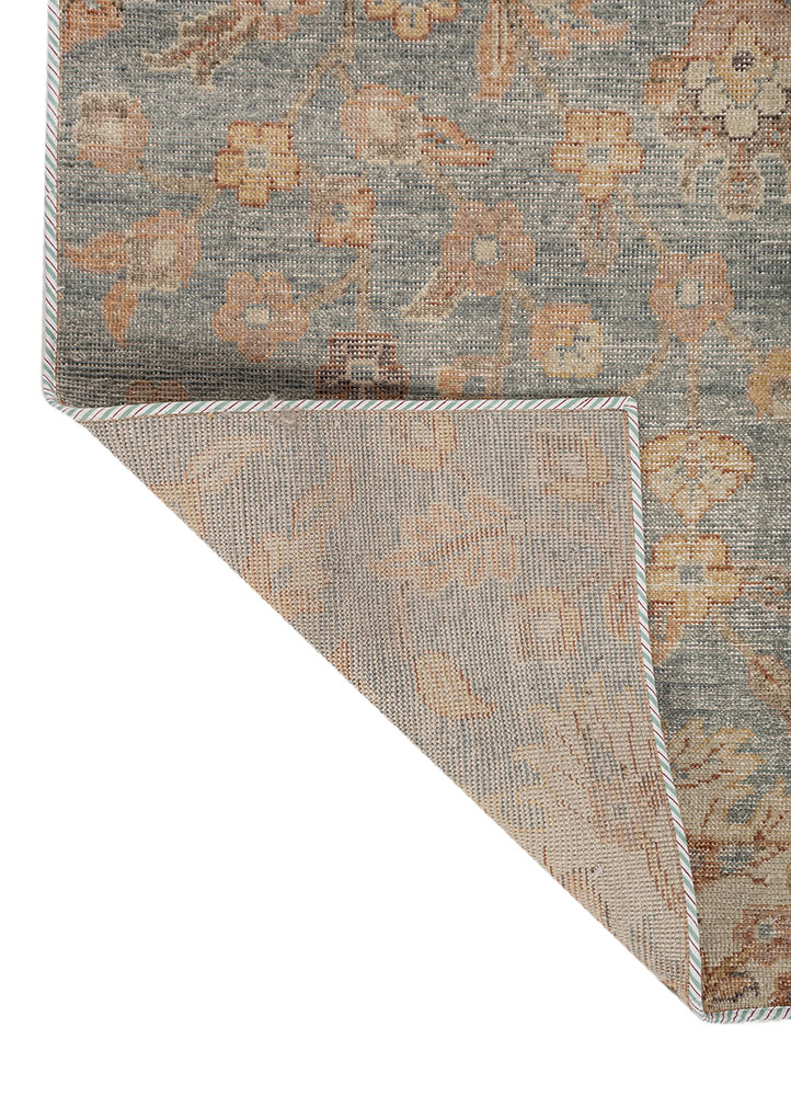 erbe blue wool hand knotted Rug - Perspective