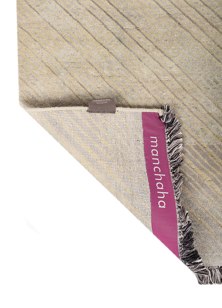 manchaha grey and black wool and bamboo silk hand knotted Rug - Perspective