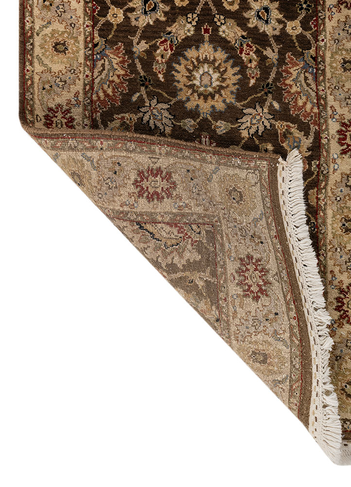 gulnar beige and brown wool hand knotted Rug - Perspective