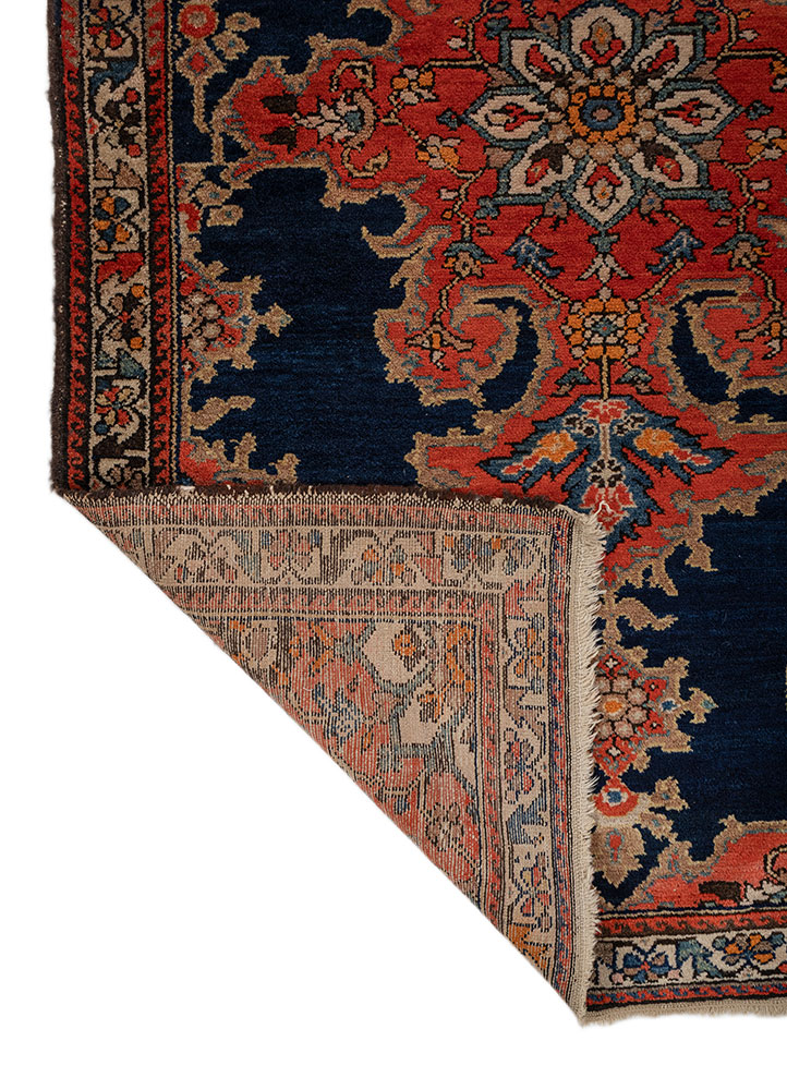 aalam blue wool hand knotted Rug - Perspective