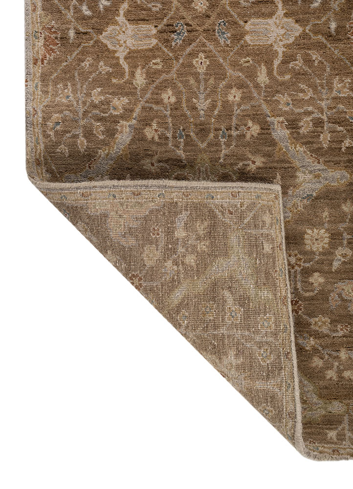 gulnar beige and brown wool hand knotted Rug - Perspective