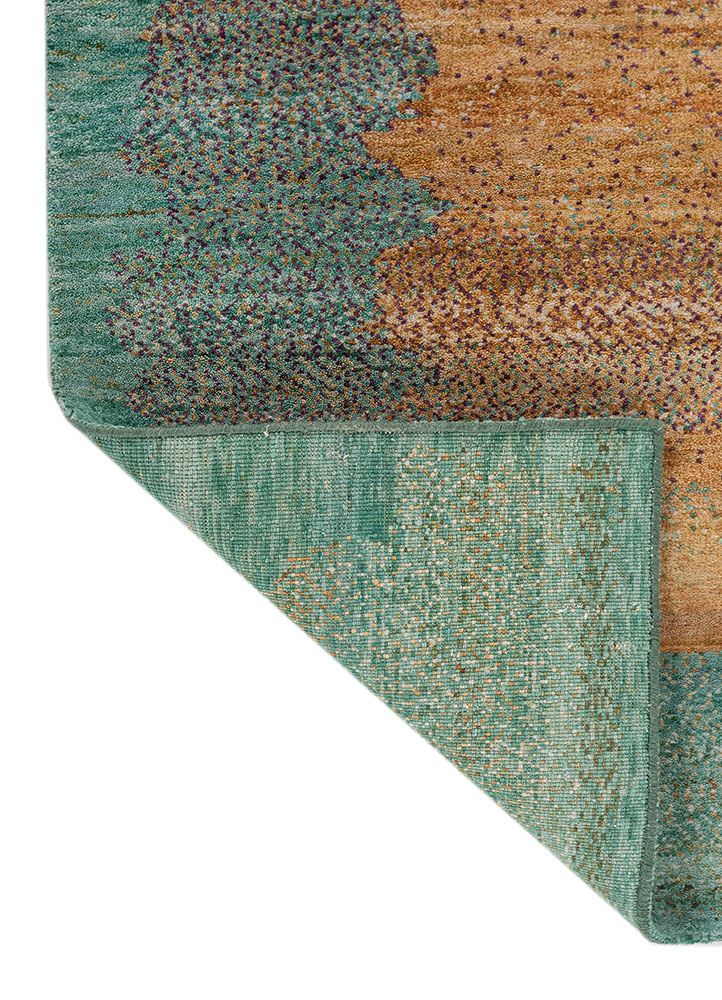 kavi x manchaha green wool hand knotted Rug - Perspective