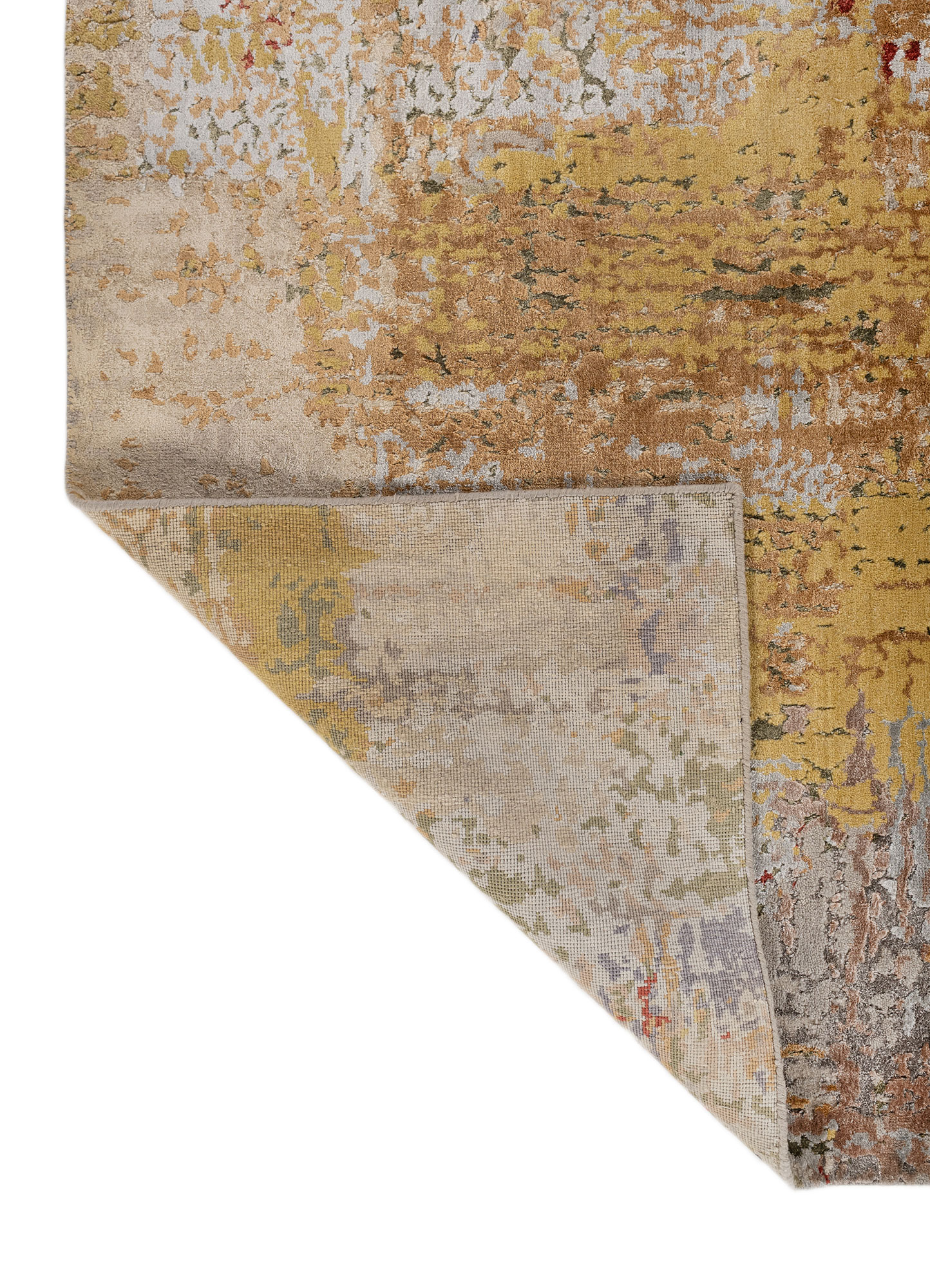 Chaos Theory By Kavi Grey & Black Hand Knotted Wool & Bamboo Silk